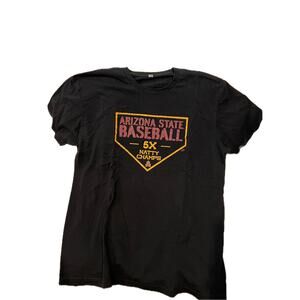 Arizona State Baseball 5X Natty Champs Black T-Shirt Mens XL